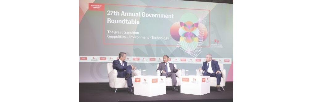 &Omicron; &pi;&rho;&omega;&theta;&upsilon;&pi;&omicron;&upsilon;&rho;&gamma;ό&sigmaf; &Kappa;&upsilon;&rho;&iota;ά&kappa;&omicron;&sigmaf; &Mu;&eta;&tau;&sigma;&omicron;&tau;ά&kappa;&eta;&sigmaf; (&Alpha;), &sigma;&upsilon;&mu;&mu;&epsilon;&tau;έ&chi;&epsilon;&iota; &sigma;&tau;&eta; &sigma;&upsilon;&zeta;ή&tau;&eta;&sigma;&eta; &mu;&epsilon; &tau;&omicron;&nu; Francis Fukuyama (&Kappa;), &pi;&omicron;&upsilon; &sigma;&upsilon;&nu;&tau;&omicron;&nu;ί&zeta;&epsilon;&iota; &omicron; Daniel Franklin (&Delta;), executive editor &tau;&omicron;&upsilon; Economist, &sigma;&tau;&omicron; &pi;&lambda;&alpha;ί&sigma;&iota;&omicron; &tau;&omicron;&upsilon; 27&omicron;&upsilon; &epsilon;&tau;ή&sigma;&iota;&omicron;&upsilon; &sigma;&upsilon;&nu;&epsilon;&delta;&rho;ί&omicron;&upsilon; &laquo;Economist Government Roundtable&raquo;, &sigma;&tau;&eta;&nu; &Alpha;&theta;ή&nu;&alpha;, &Delta;&epsilon;&upsilon;&tau;έ&rho;&alpha; 30 &Omicron;&kappa;&tau;&omega;&beta;&rho;ί&omicron;&upsilon; 2023. &Alpha;&Pi;&Epsilon;-&Mu;&Pi;&Epsilon;/&Gamma;&Rho;&Alpha;&Phi;&Epsilon;&Iota;&Omicron; &Tau;&Upsilon;&Pi;&Omicron;&Upsilon; &Pi;&Rho;&Omega;&Theta;&Upsilon;&Pi;&Omicron;&Upsilon;&Rho;&Gamma;&Omicron;&Upsilon;/&Delta;&Eta;&Mu;&Eta;&Tau;&Rho;&Eta;&Sigma; &Pi;&Alpha;&Pi;&Alpha;&Mu;&Eta;&Tau;&Sigma;&Omicron;&Sigma;