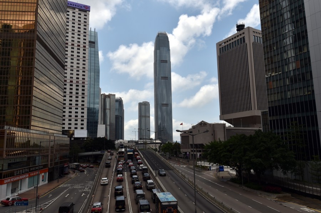 Photo taken on May 6, 2020 shows the International Financial Centre (IFC), a landmark highrise in Hong Kong, south China. (Xinhua/Lo Ping Fai)