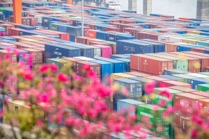 This photo taken on April 20, 2023 shows a view of Guoyuan Port in southwest China's Chongqing. (Xinhua/Tang Yi)