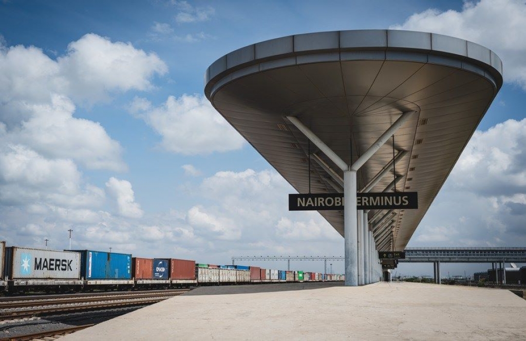 This photo taken on May 23, 2023 shows a platform of the Mombasa-Nairobi Railway in Nairobi, Kenya. The Mombasa-Nairobi Standard Gauge Railway in Kenya has become a flagship project of China-Africa cooperation, a "business card" of Chinese enterprises and a demonstration project of the Belt and Road Initiative. (Xinhua/Wang Guansen)